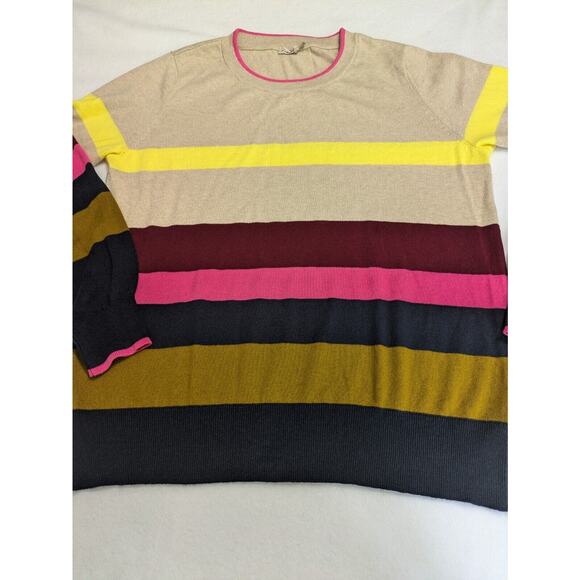 Faherty Sweater Womens Large Ollie Cotton Cashmere Crewneck Long Sleeve Striped - Picture 4 of 11